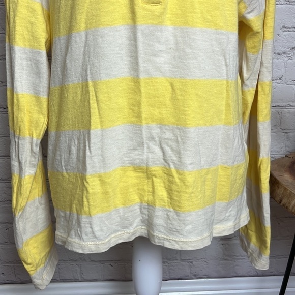 J. Crew Fitted Button-Front Stripe Rugby Top in Lemon Zest Natural - Picture 4 of 12
